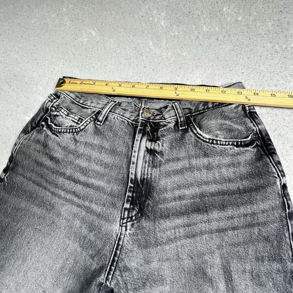 Zara Denim Jeans Womens 6 Gray High Rise Full Length Wide Leg 100% Cotton Blend - Picture 5 of 11